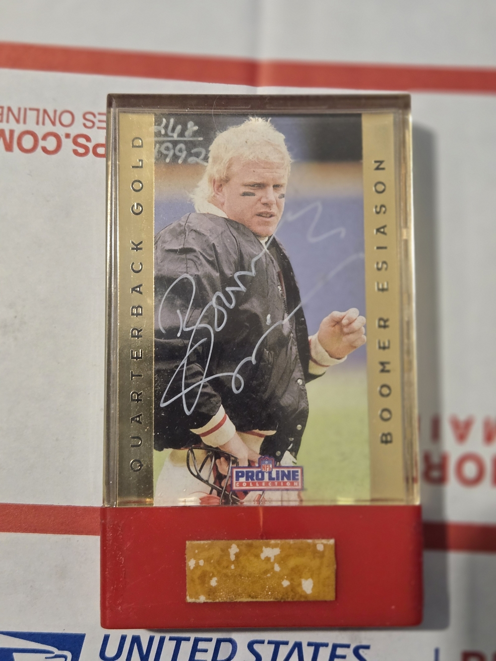 NFL Pro Line Boomer Esiason Trading Card – Black, Gold, Red